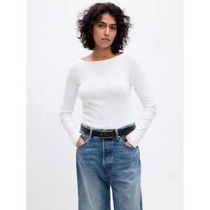 NWT Gap Modern Boatneck Long Sleeve T-Shirt Women's Size Large Petite